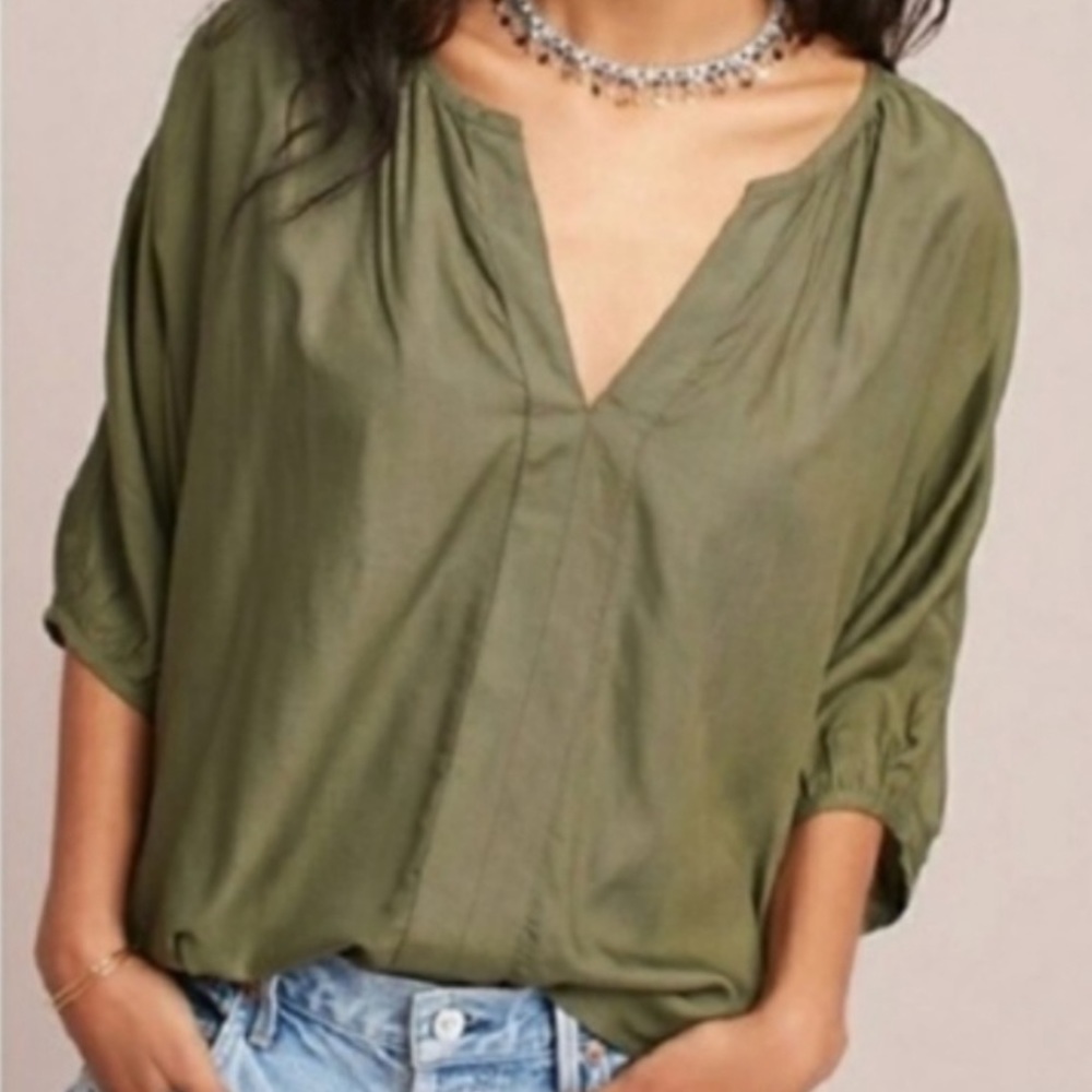 Anthropologie Odette hi-low blouse by Porridge